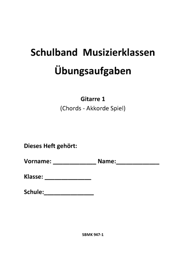 SBMK 1 – Gitarre 1 Chords - Übungsheft – Bild 2