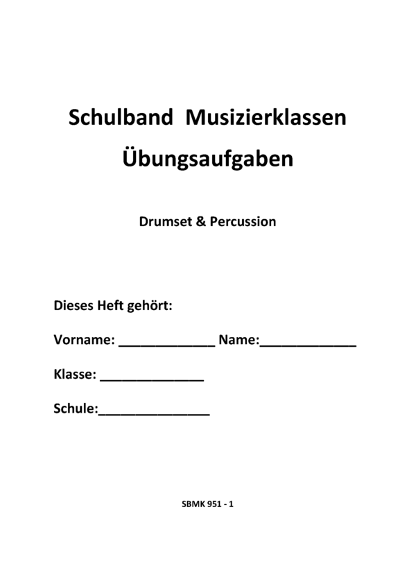 SBMK 1 – Drumset - Übungsheft – Bild 2