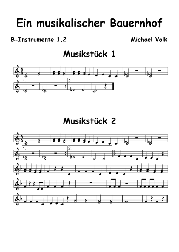 Ein musikalischer Bauernhof - B-Instrumente