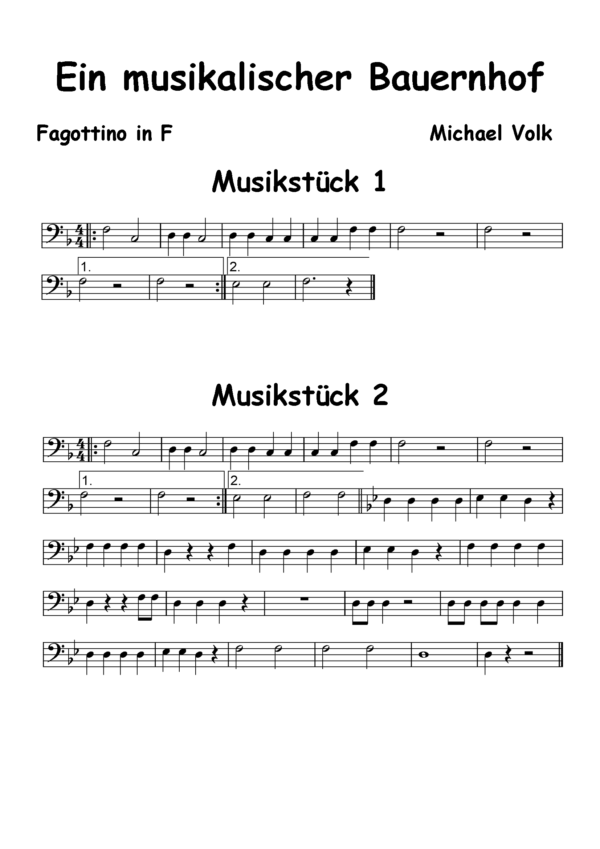 Ein musikalischer Bauernhof - Fagottino in F