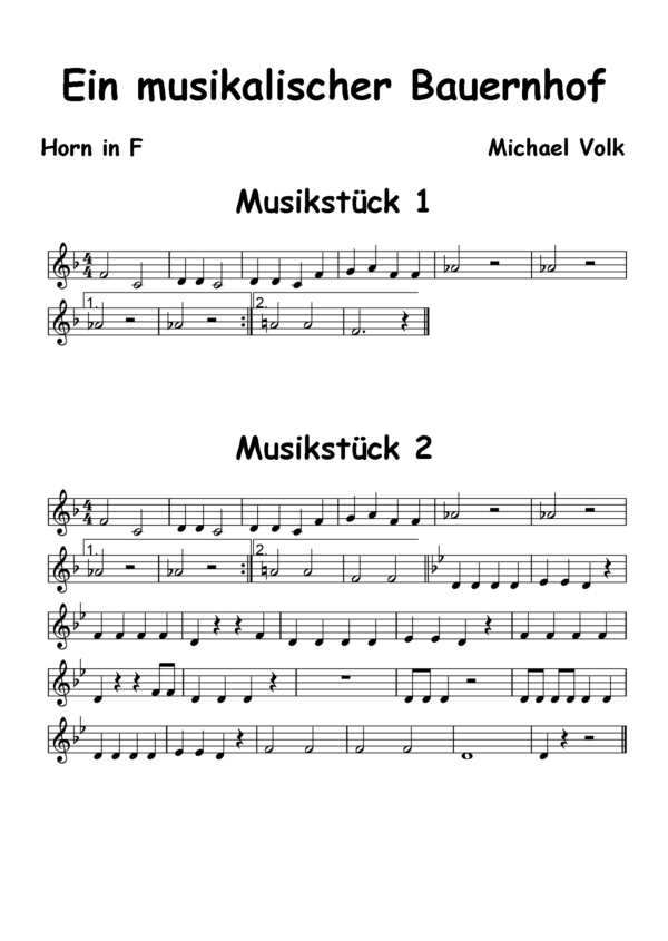 Ein musikalischer Bauernhof - Horn in F